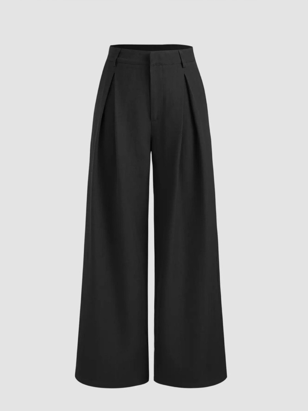 NWT Cider Mid Rise Wide-Leg Pleated Black Trousers for Women - Picture 2 of 15